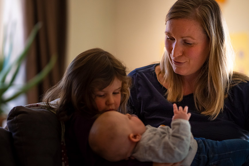 Family manager Regina with her kids