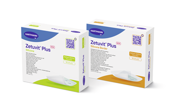 Two HARTMANN Zetuvit® Plus dressings packs shown side by side: Zetuvit® Plus Silicone and Zetuvit® Plus Silicone Border